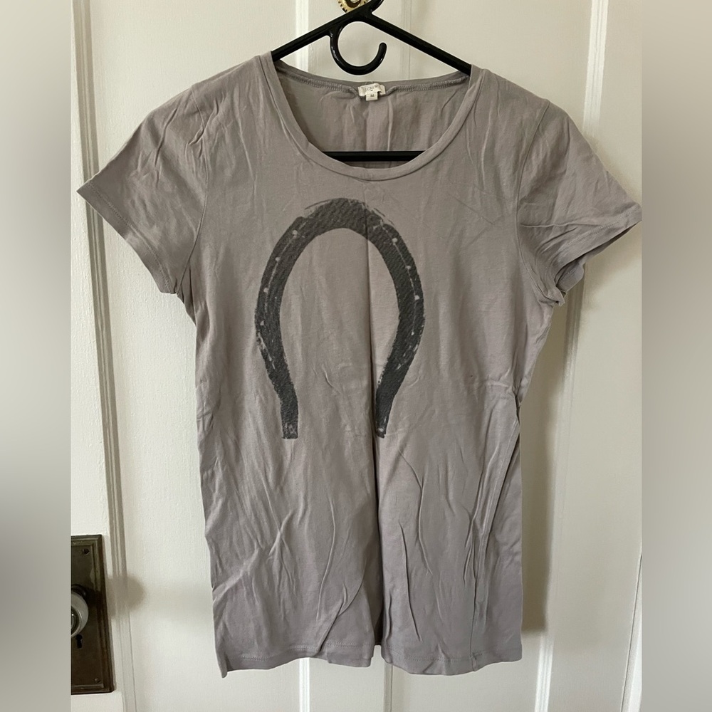 J Crew gray tee with horseshoe. Size medium.